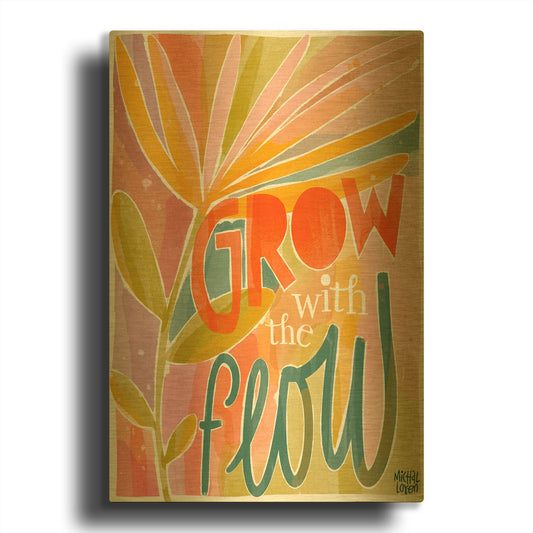 'Grow With The Flow' By Michal Loren Art Gold Metal Wall Art