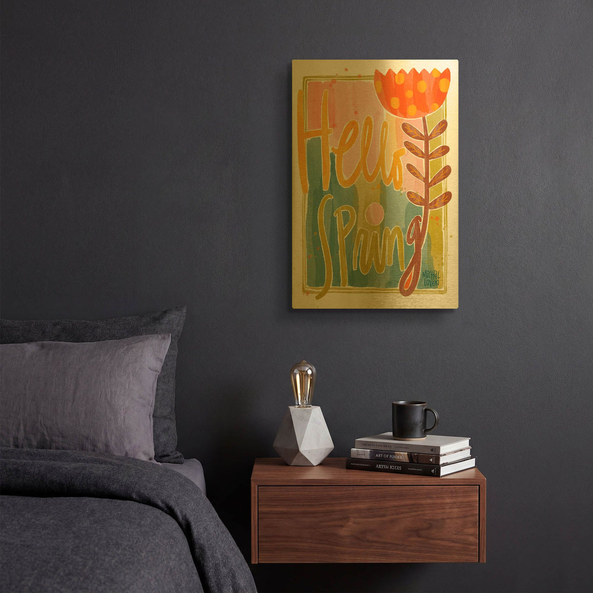 'Hello Spring' By Michal Loren Art Gold Metal Wall Art