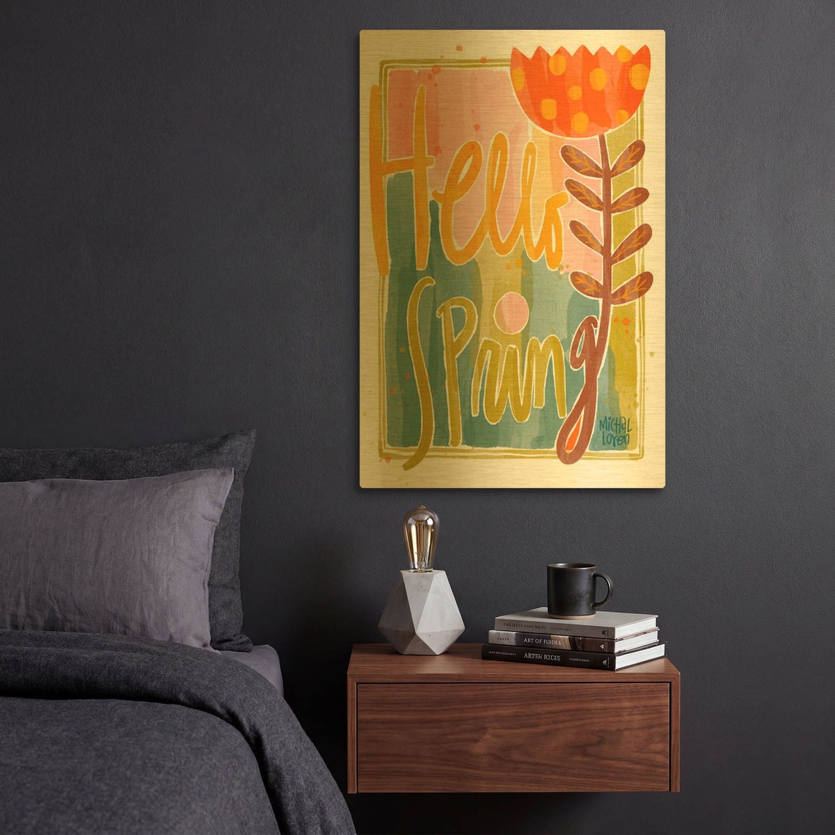 'Hello Spring' By Michal Loren Art Gold Metal Wall Art
