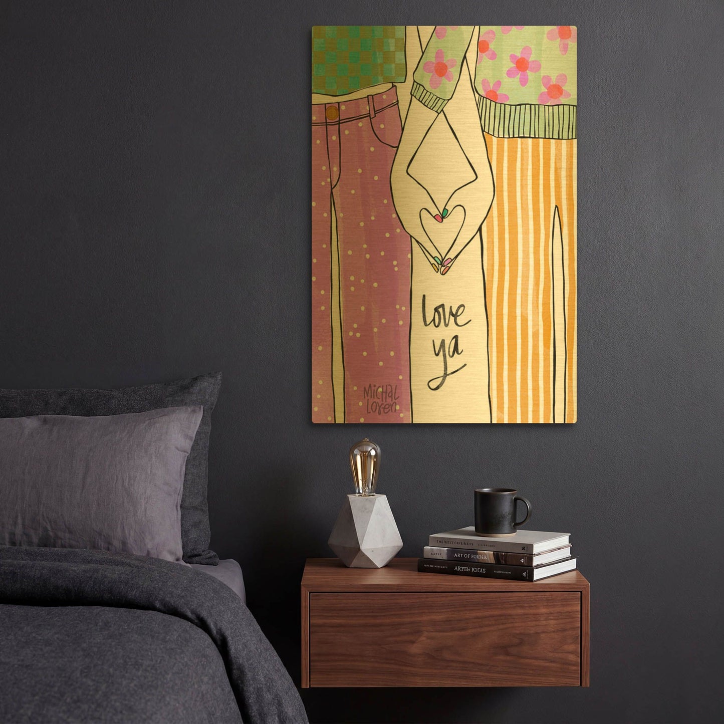 'Love Ya Bestie' By Michal Loren Art Gold Metal Wall Art