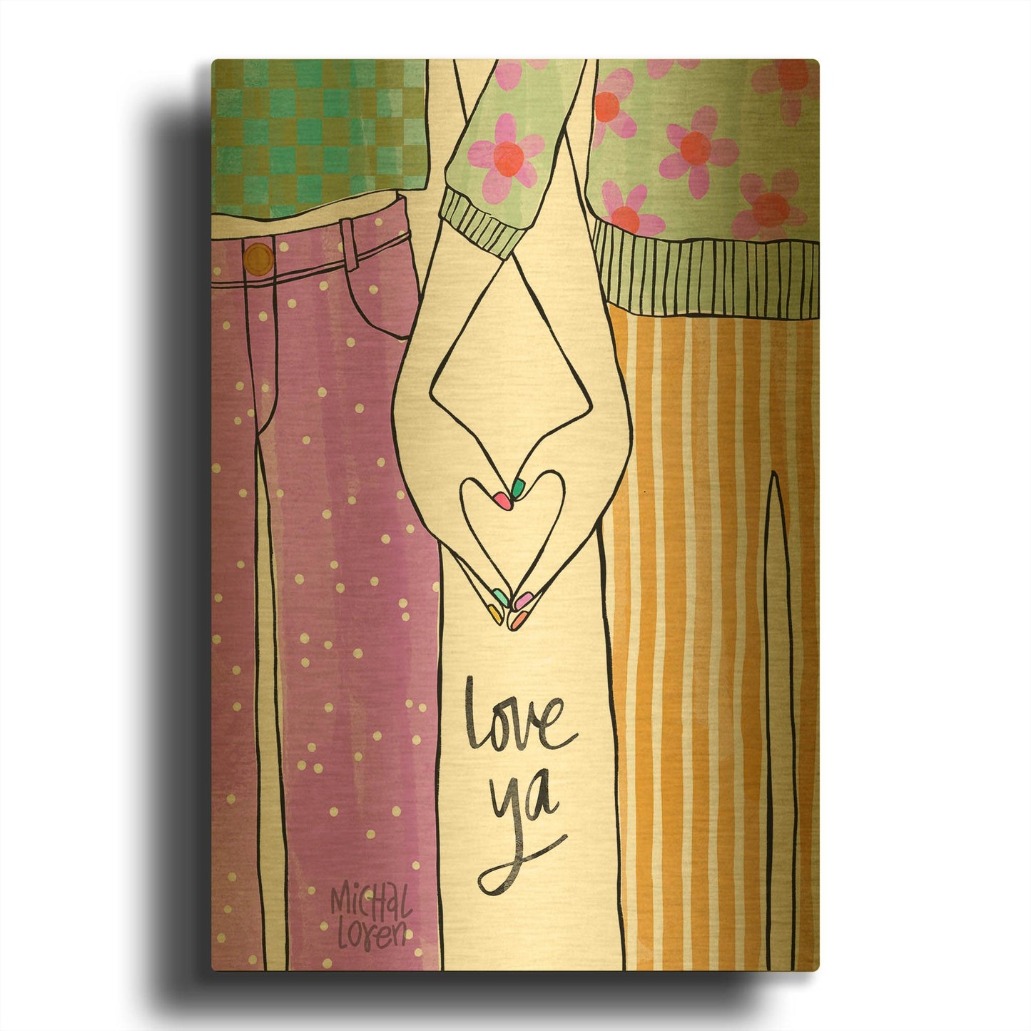 'Love Ya Bestie' By Michal Loren Art Gold Metal Wall Art