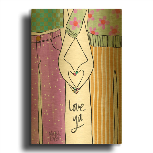 'Love Ya Bestie' By Michal Loren Art Gold Metal Wall Art