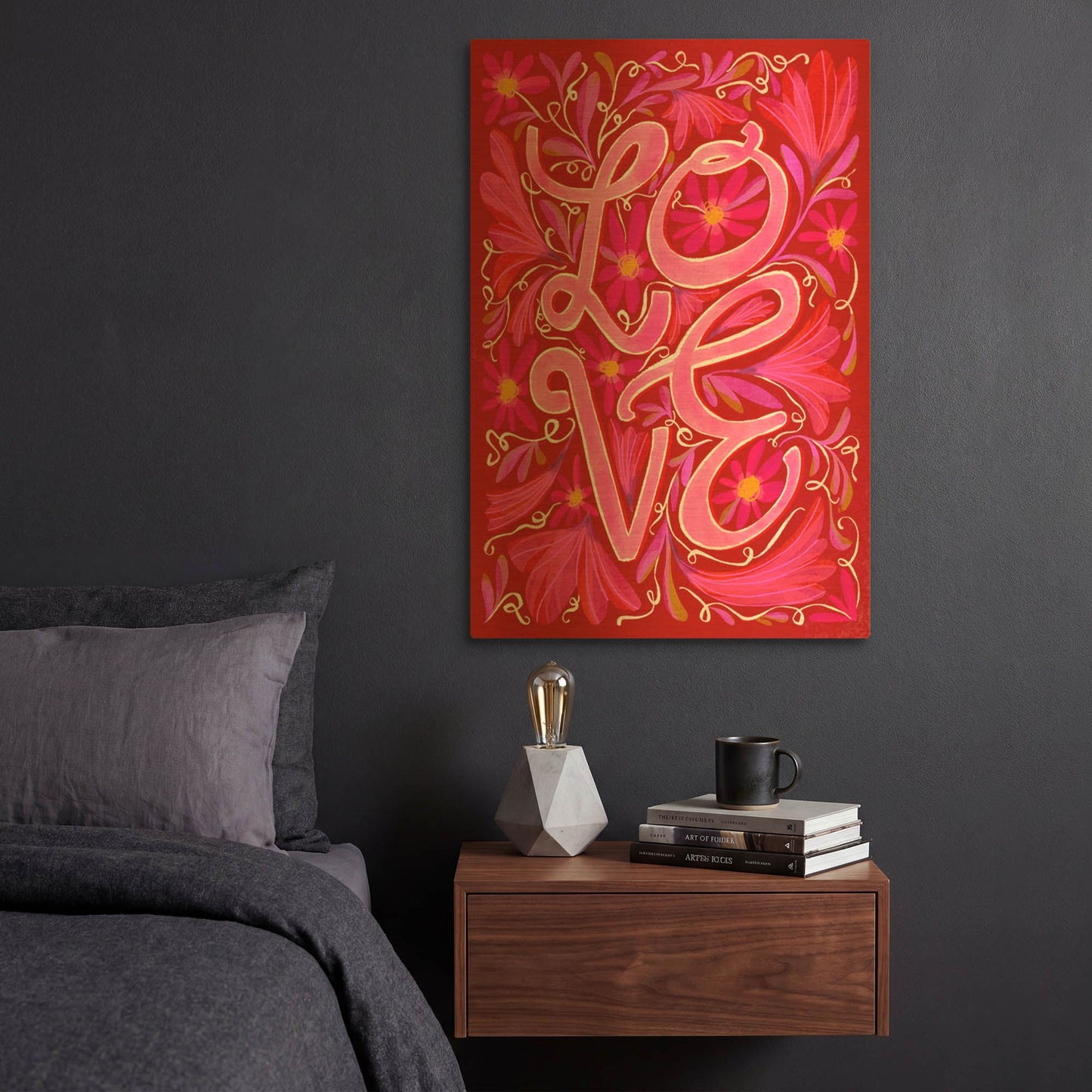 'Love' By Michal Loren Art Gold Metal Wall Art