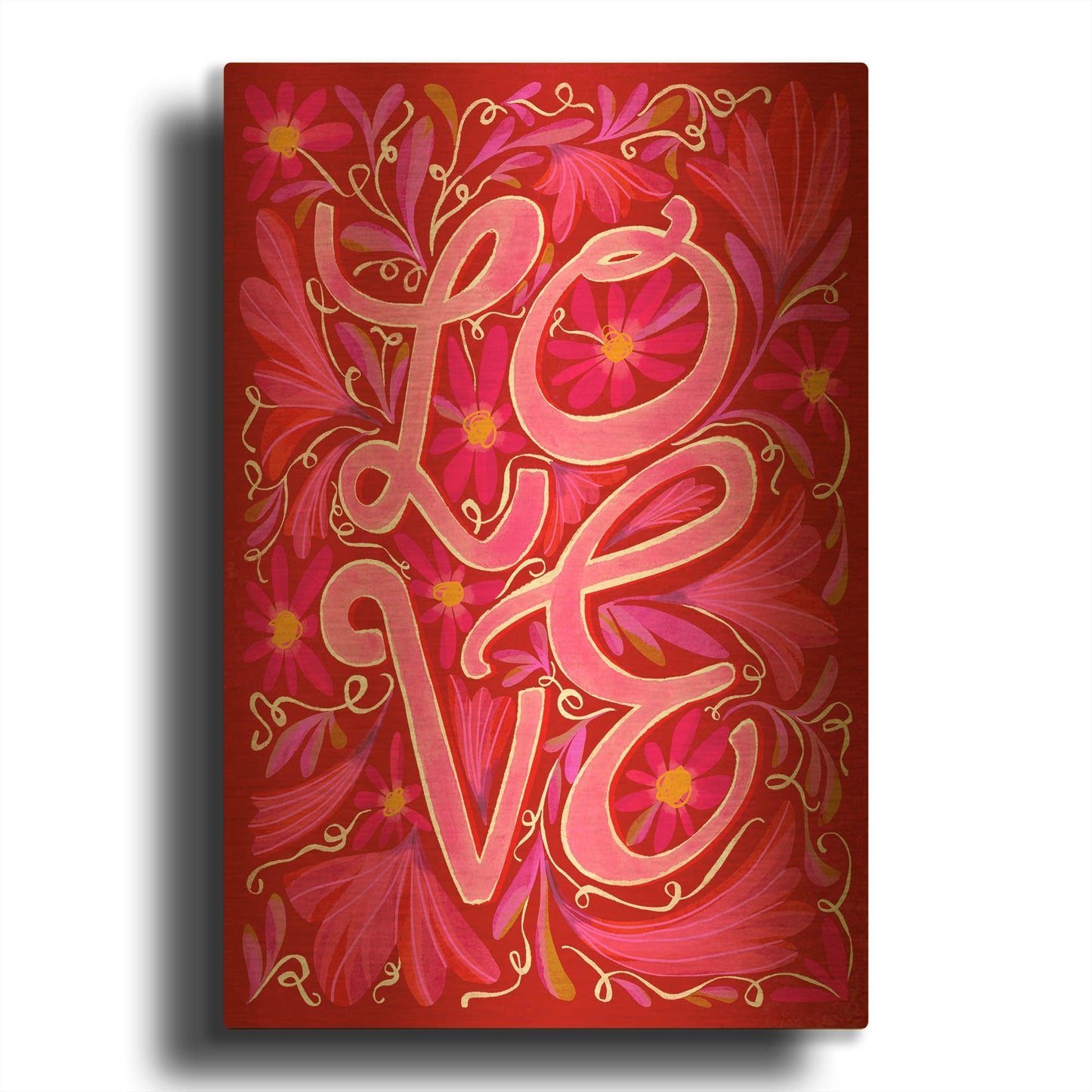 'Love' By Michal Loren Art Gold Metal Wall Art