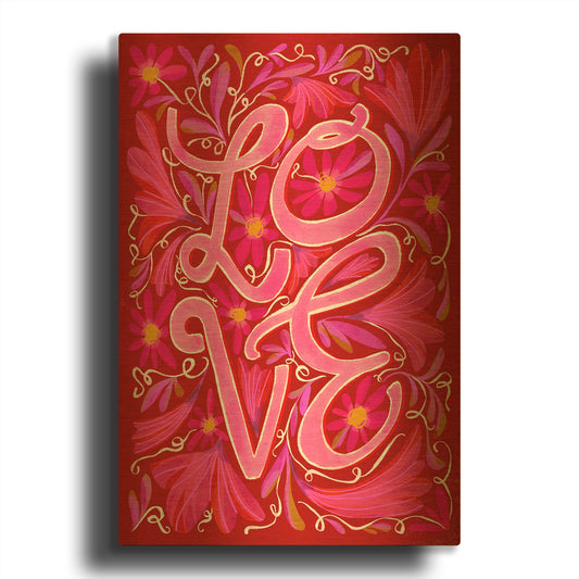 'Love' By Michal Loren Art Gold Metal Wall Art