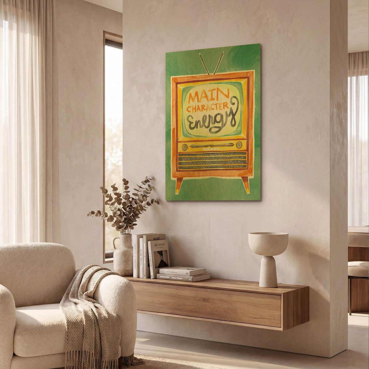 'Main Character Energy' By Michal Loren Art Gold Metal Wall Art