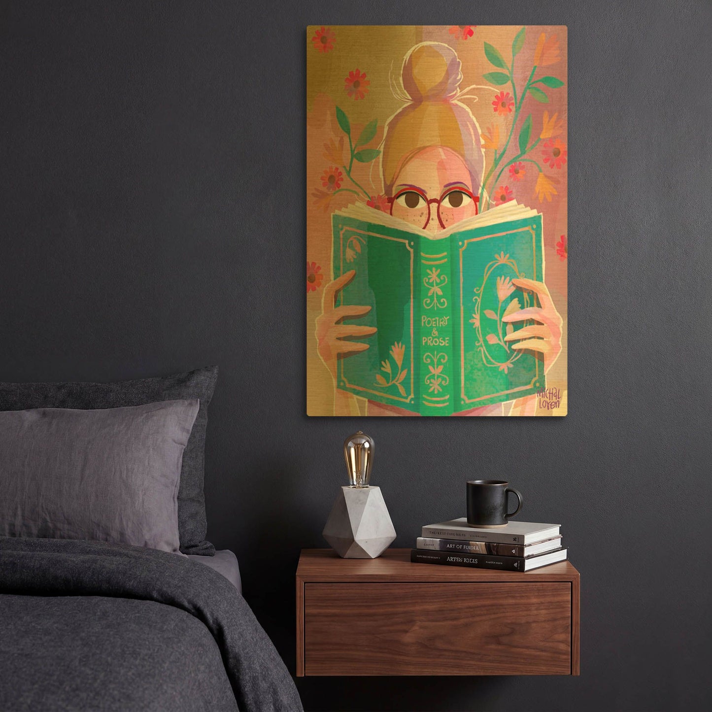 'Petals Of Poetry' By Michal Loren Art Gold Metal Wall Art