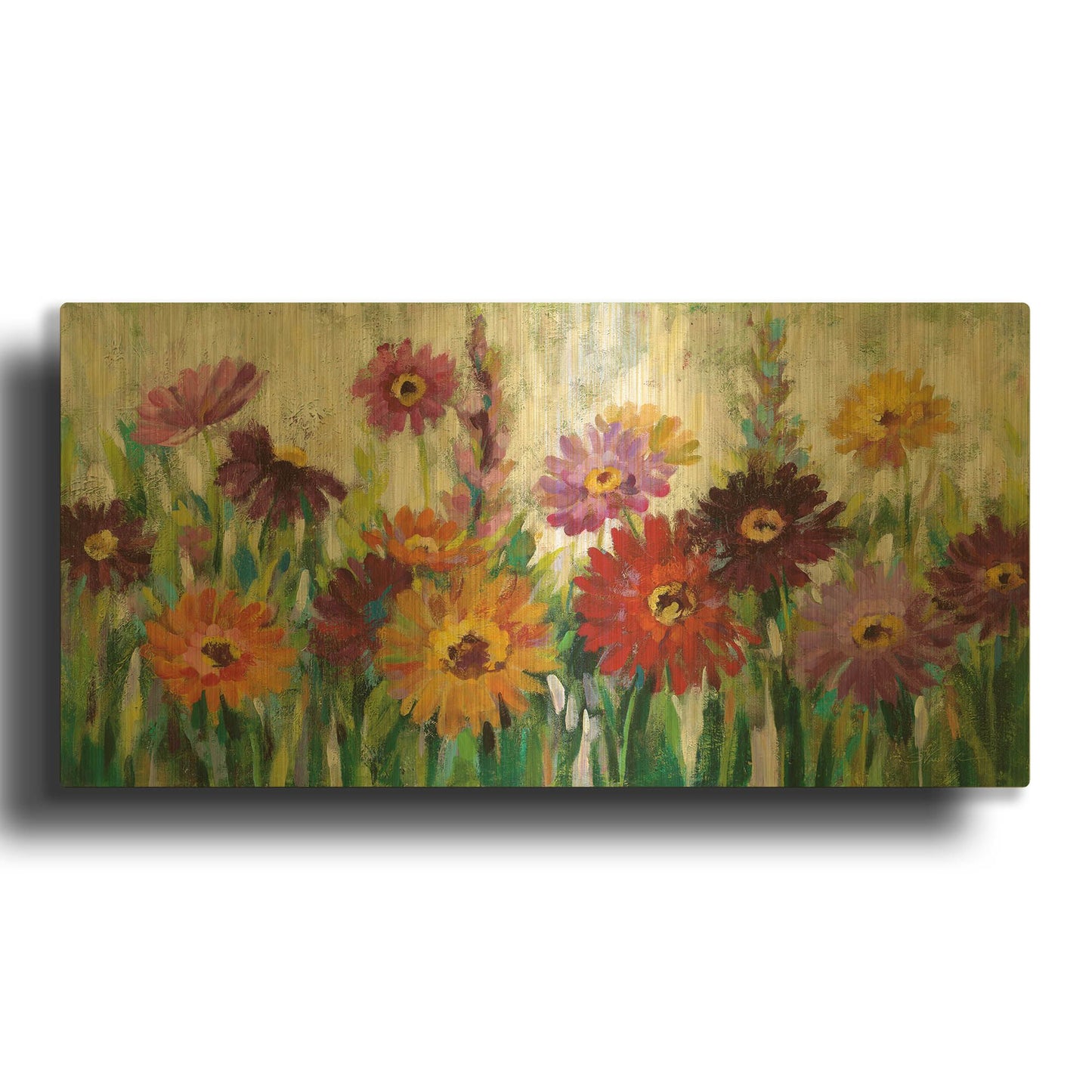 'Jewel Daisy Gerbera' By Silvia Vassileva Gold Metal Wall Art