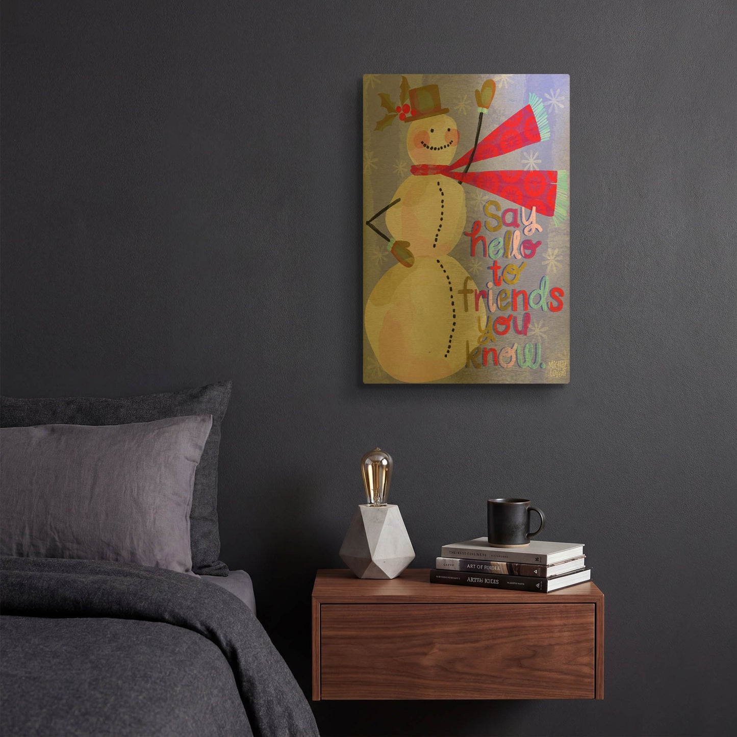 'Say Hello To Friends' By Michal Loren Art Gold Metal Wall Art