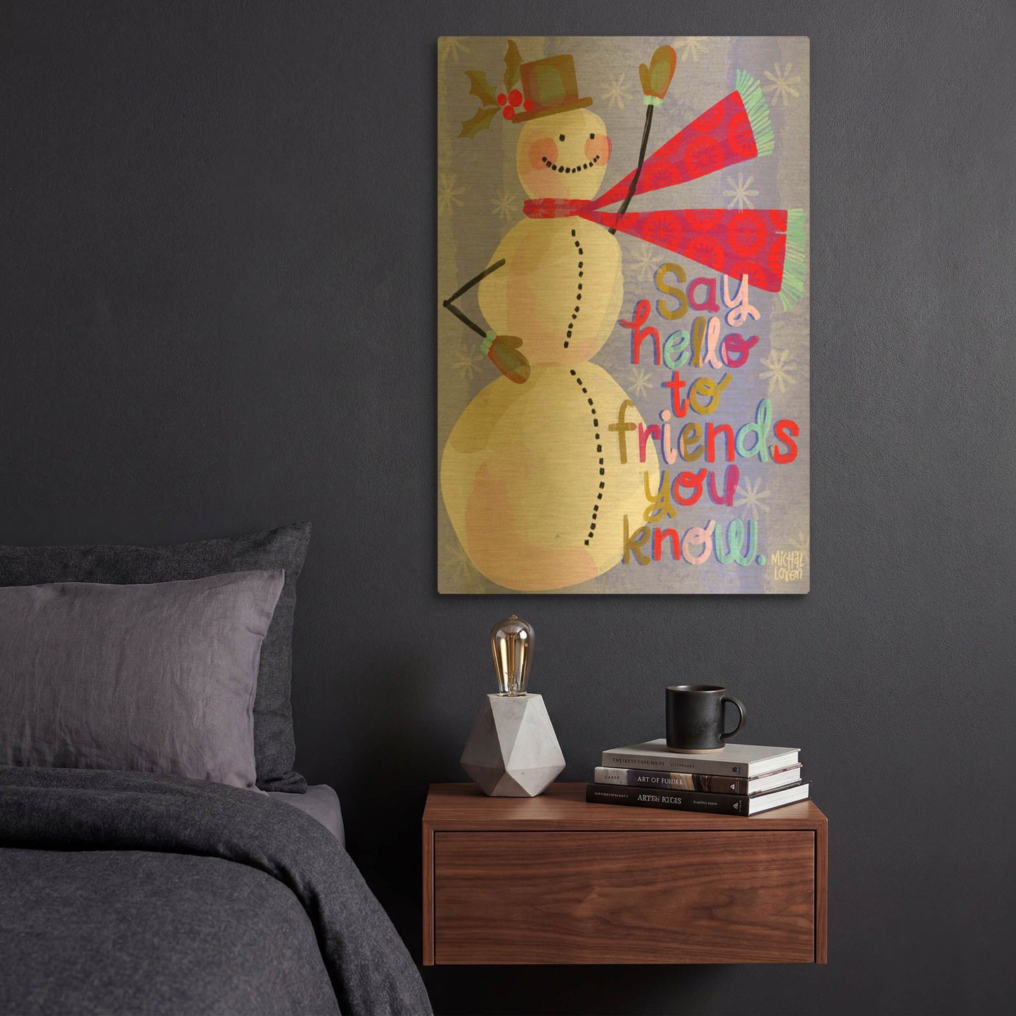 'Say Hello To Friends' By Michal Loren Art Gold Metal Wall Art