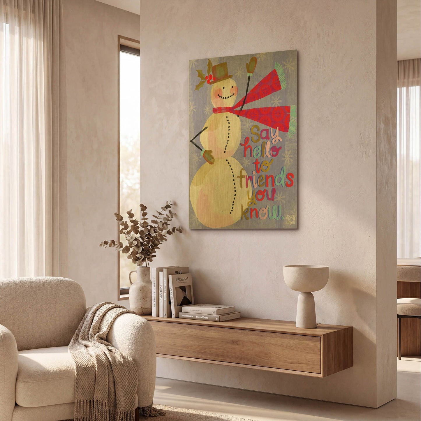 'Say Hello To Friends' By Michal Loren Art Gold Metal Wall Art