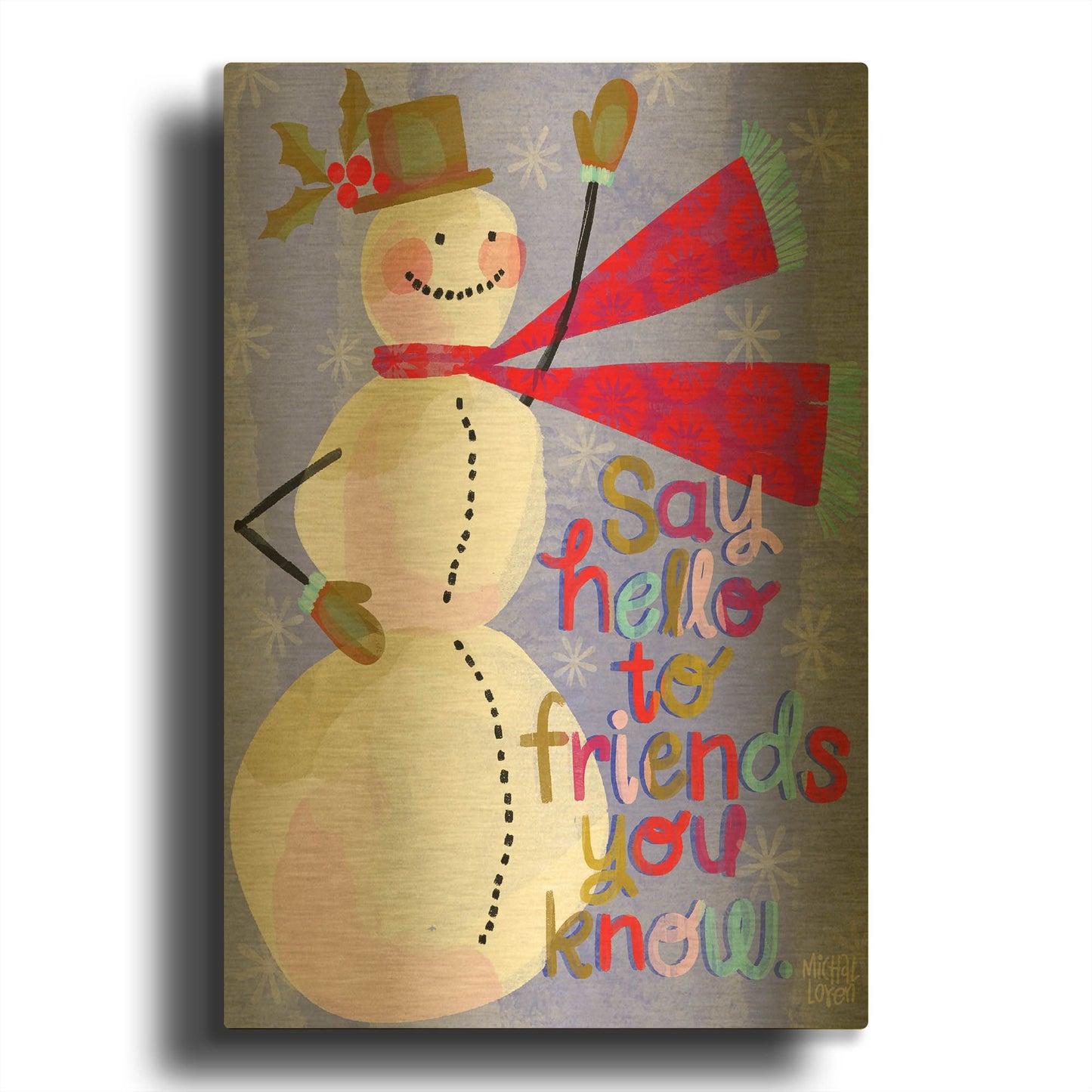 'Say Hello To Friends' By Michal Loren Art Gold Metal Wall Art