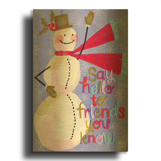 'Say Hello To Friends' By Michal Loren Art Gold Metal Wall Art