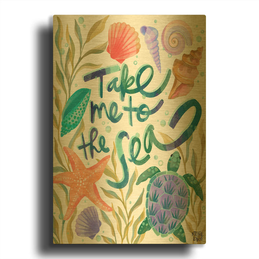 'Take Me To The Sea' By Michal Loren Art Gold Metal Wall Art