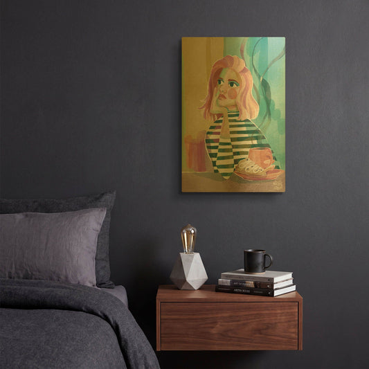 'Thoughtful Brew' By Michal Loren Art Gold Metal Wall Art