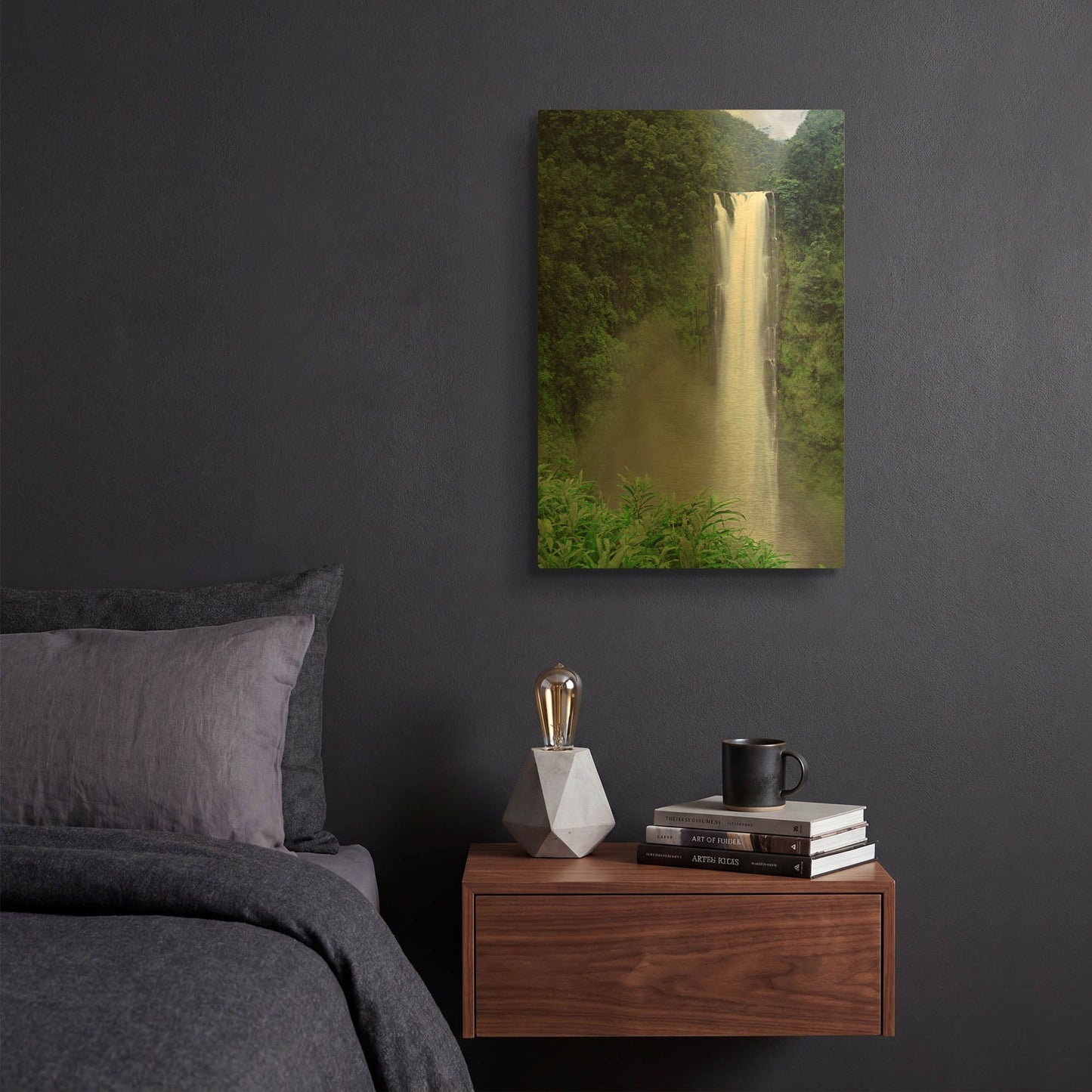 'Hawaii Akaka Vertical' By Mike Jones Gold Metal Wall Art