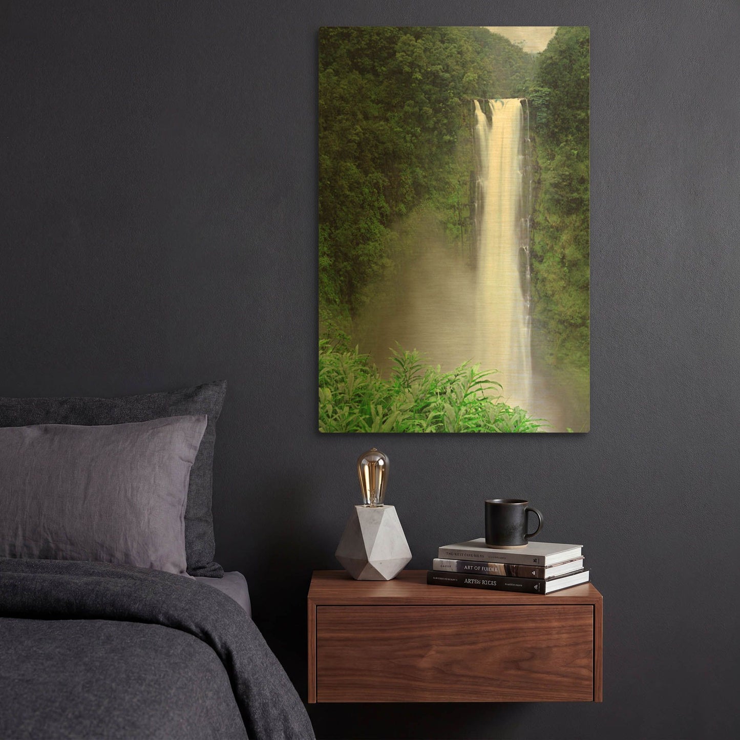 'Hawaii Akaka Vertical' By Mike Jones Gold Metal Wall Art