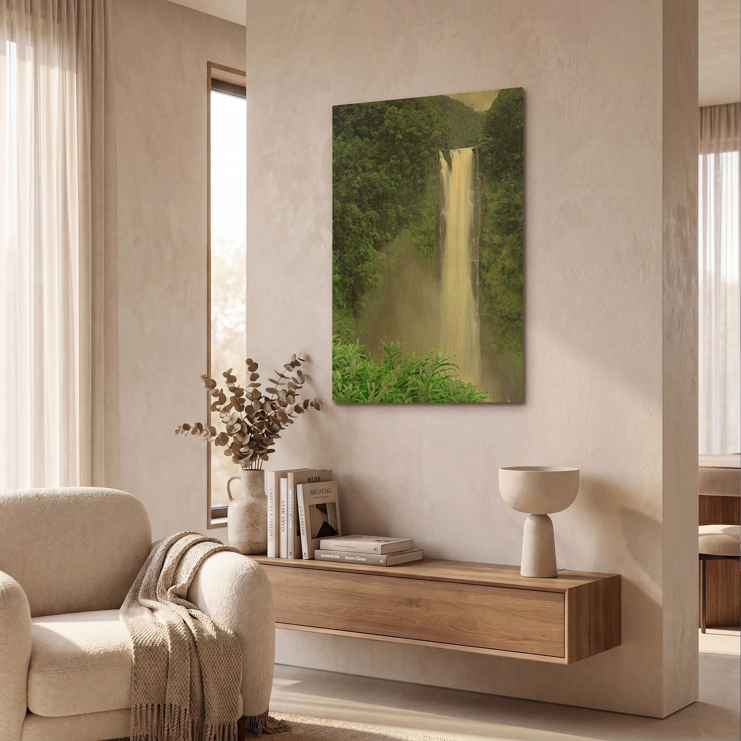 'Hawaii Akaka Vertical' By Mike Jones Gold Metal Wall Art