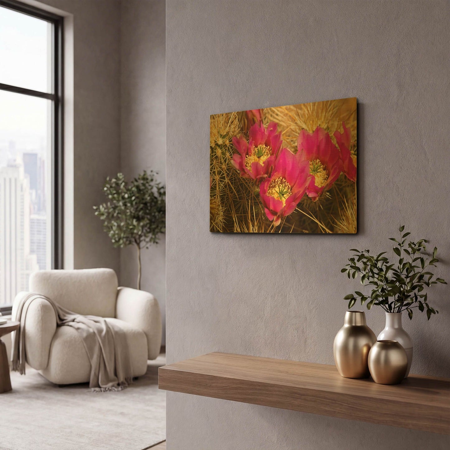'Hedgehog Blooms Az 7131' By Mike Jones Gold Metal Wall Art
