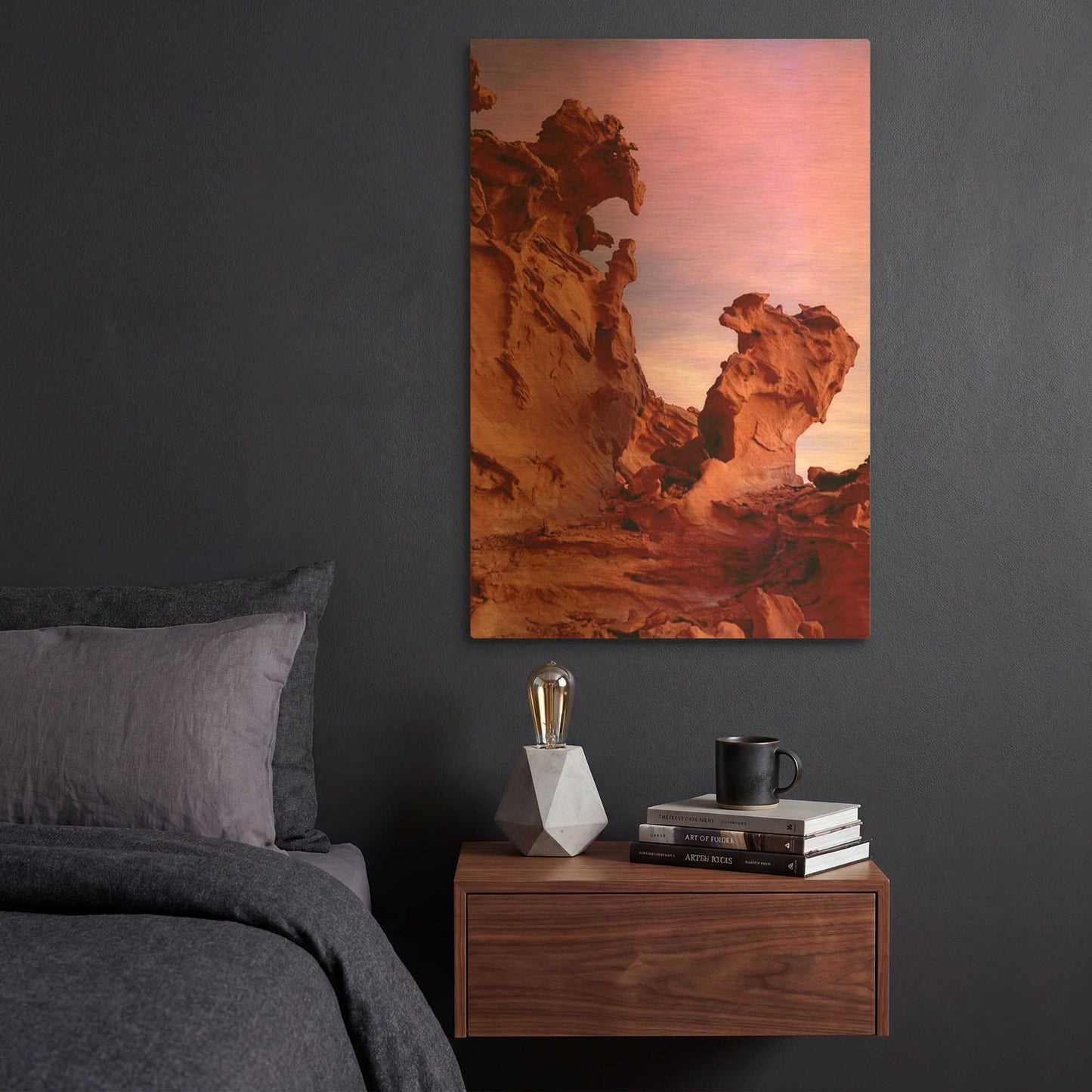 'Little Finland Dusk Nv 6109' By Mike Jones Gold Metal Wall Art