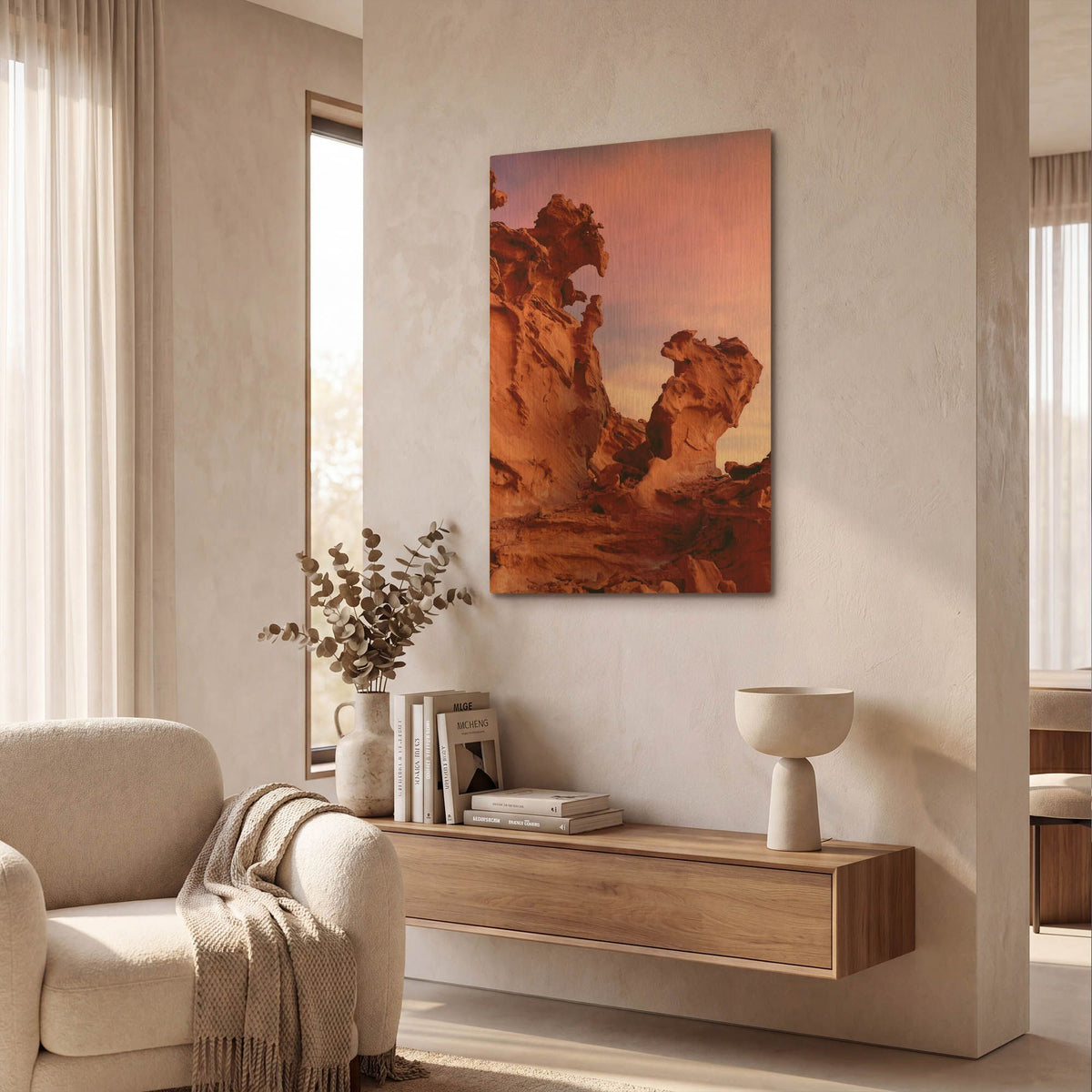 'Little Finland Dusk Nv 6109' By Mike Jones Gold Metal Wall Art