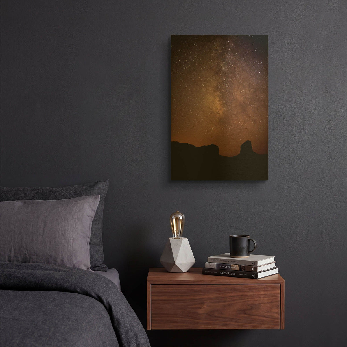 'Monument Valley Night Sky 2789' By Mike Jones Gold Metal Wall Art
