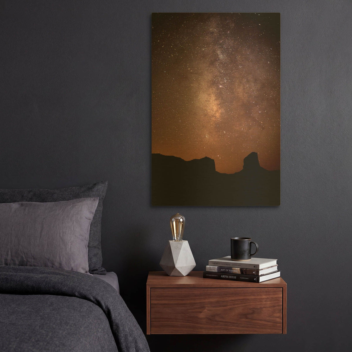'Monument Valley Night Sky 2789' By Mike Jones Gold Metal Wall Art
