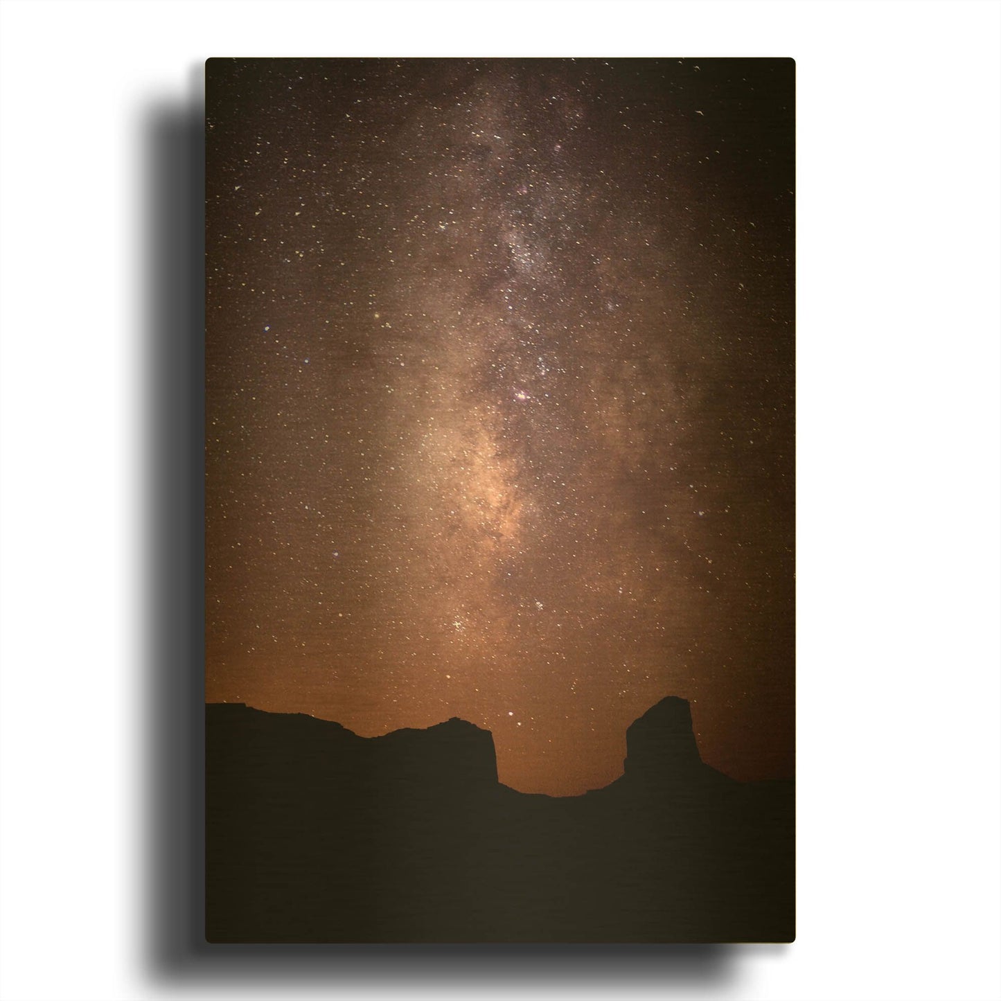'Monument Valley Night Sky 2789' By Mike Jones Gold Metal Wall Art