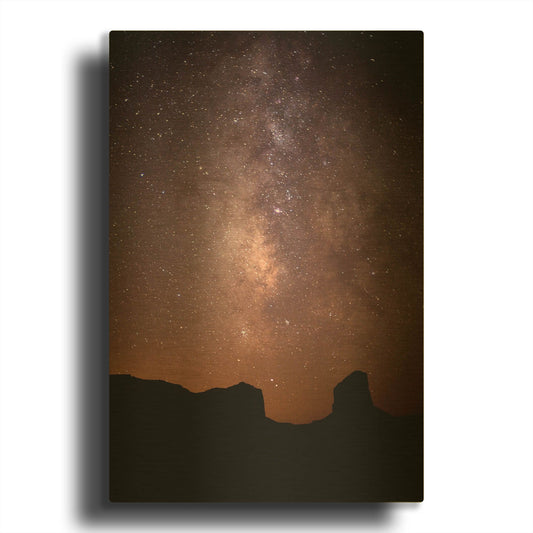 'Monument Valley Night Sky 2789' By Mike Jones Gold Metal Wall Art