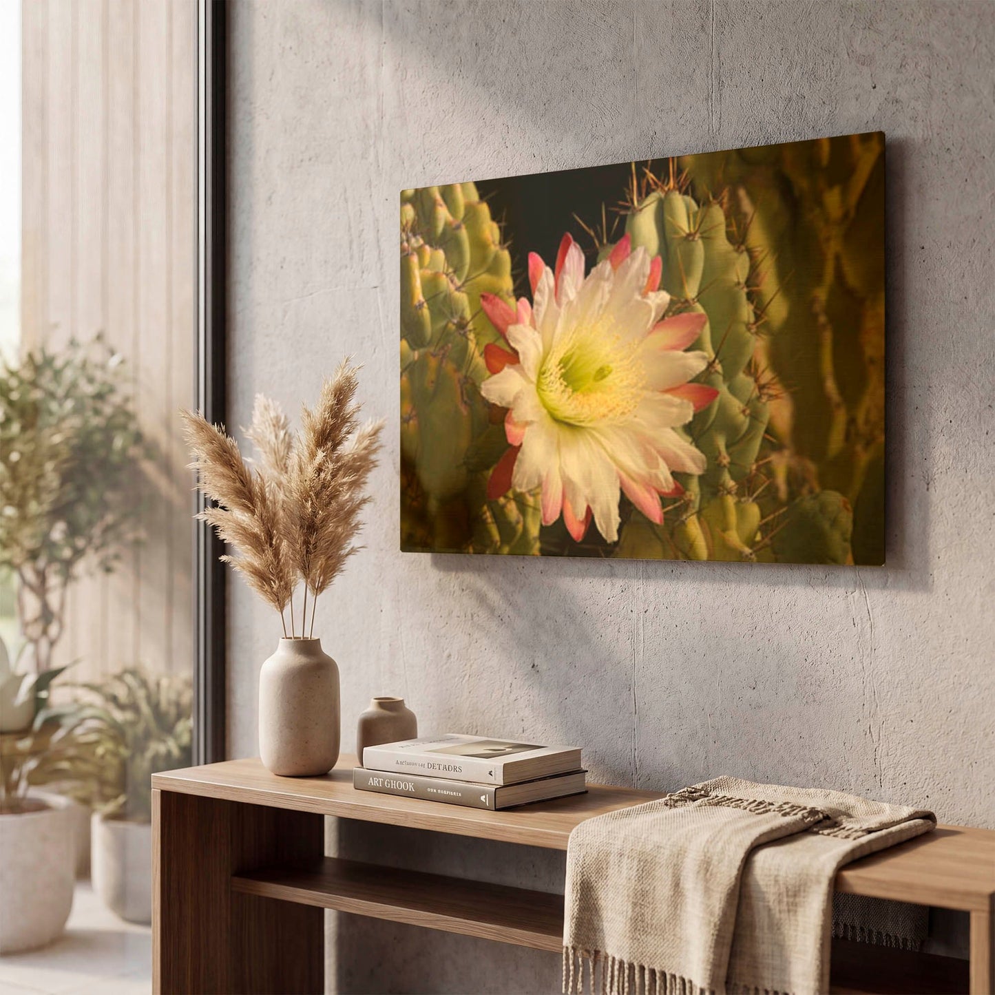 'Night Cactus Bloom Az 8663' By Mike Jones Gold Metal Wall Art