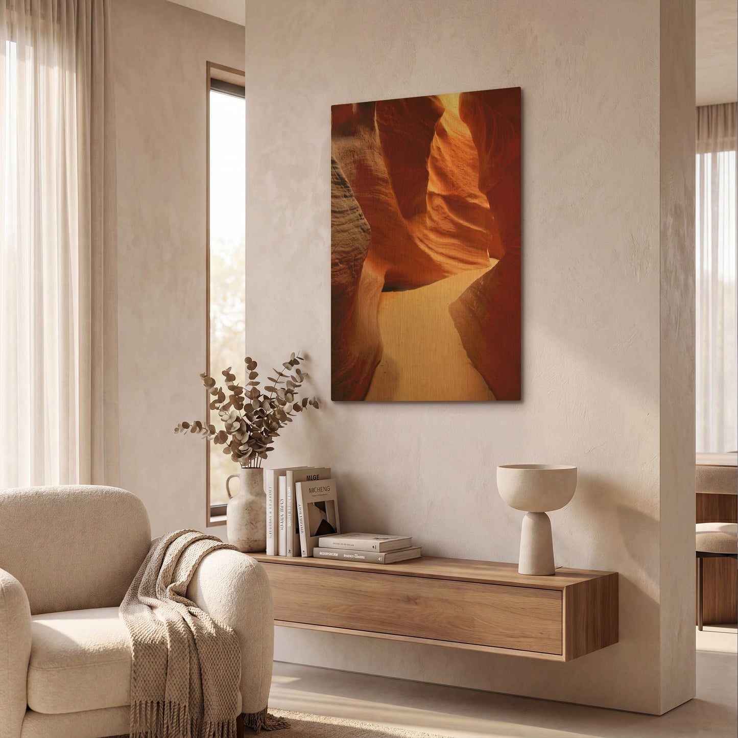 'Utah Red Cave 9244' By Mike Jones Gold Metal Wall Art
