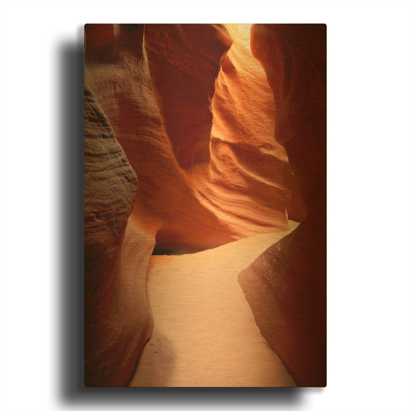 'Utah Red Cave 9244' By Mike Jones Gold Metal Wall Art
