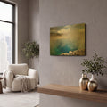 'Yellowstone Sapphire Pool 3282' By Mike Jones Gold Metal Wall Art