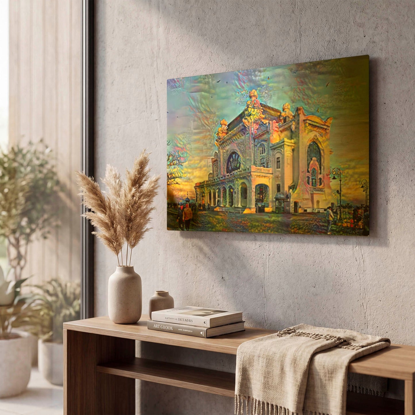 'Romania Constanta Casino' By Pedro Gavidia Gold Metal Wall Art