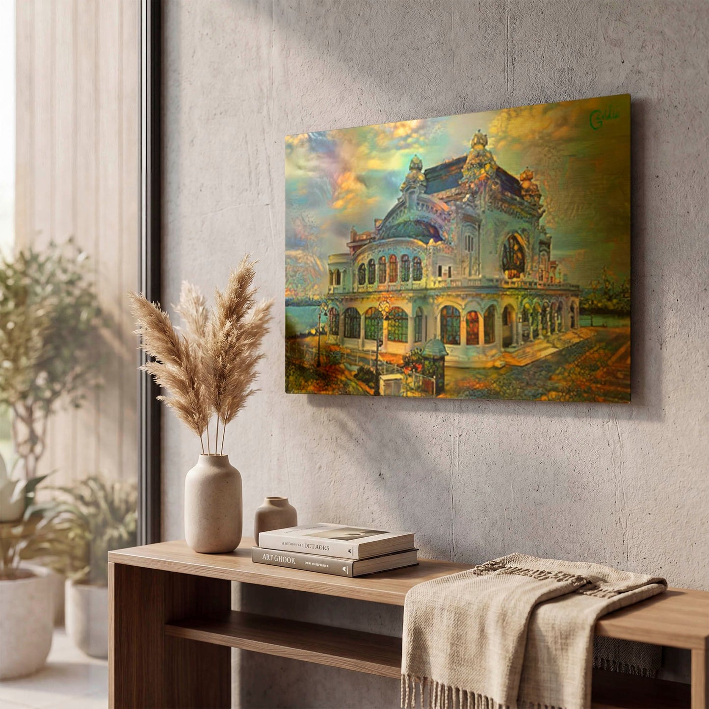 'Romania Constanța Casino Dome' By Pedro Gavidia Gold Metal Wall Art