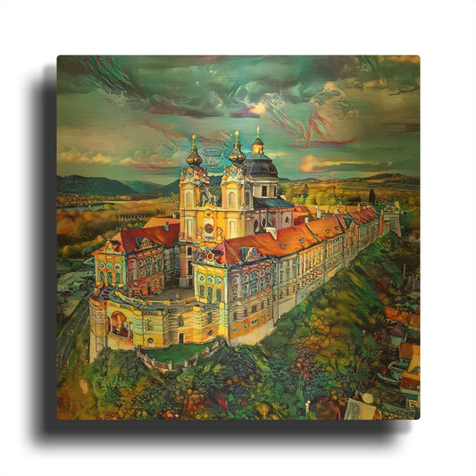 'Austria Stift Melk' By Pedro Gavidia Gold Metal Wall Art