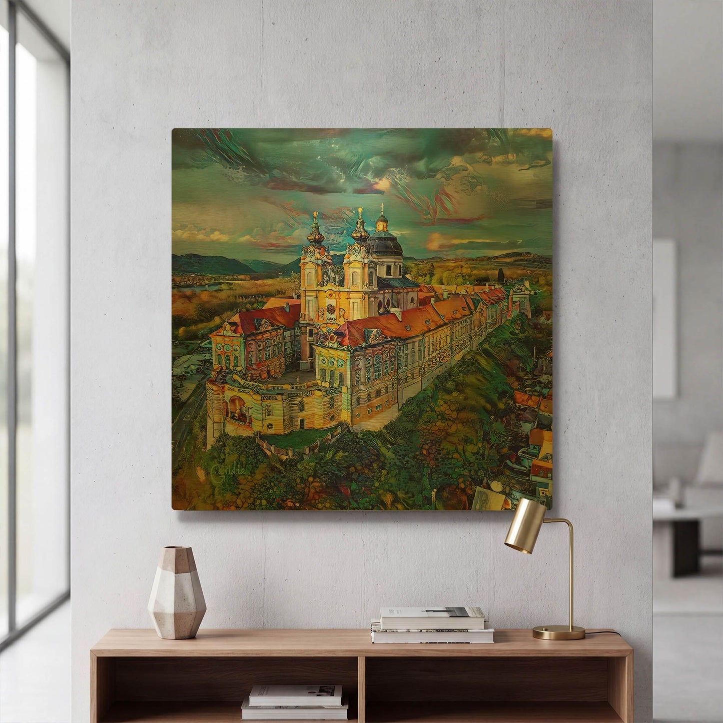 'Austria Stift Melk' By Pedro Gavidia Gold Metal Wall Art