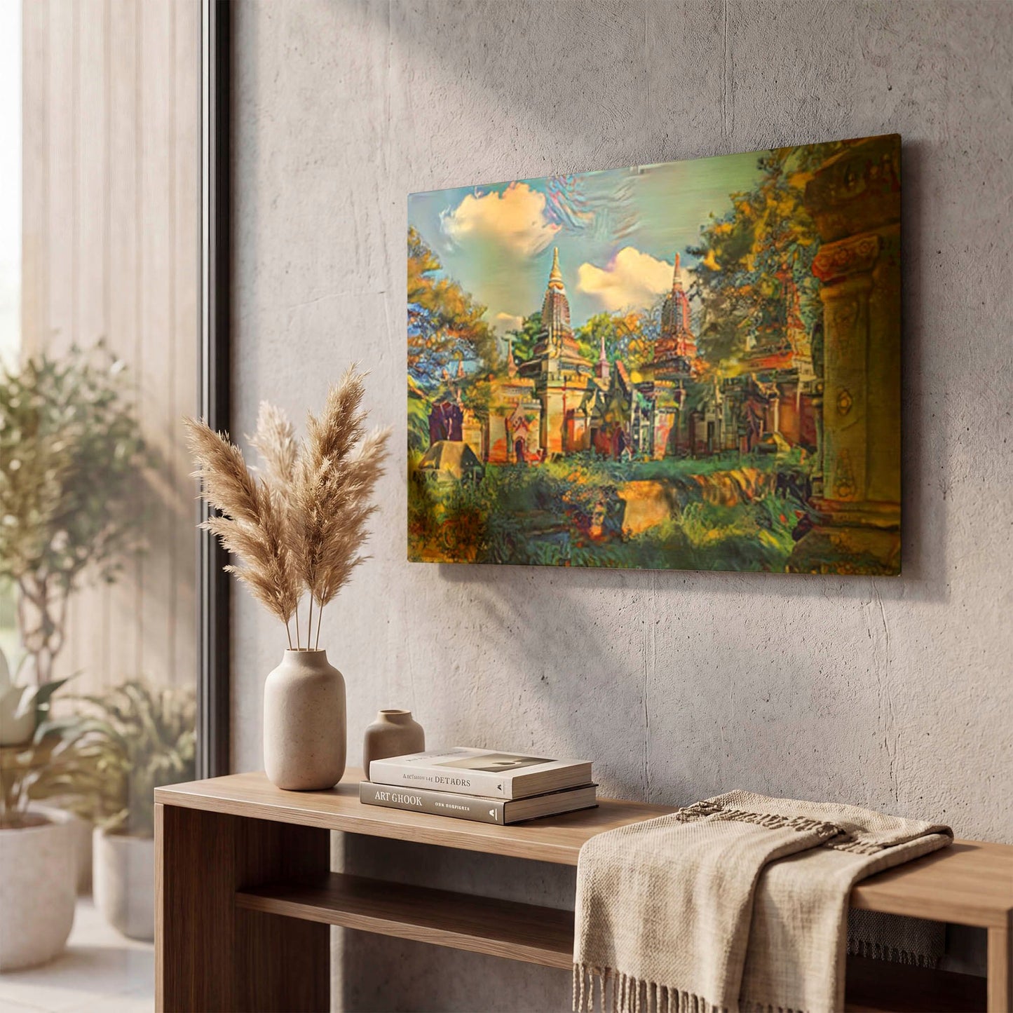 'Bagan Myanmar' By Pedro Gavidia Gold Metal Wall Art