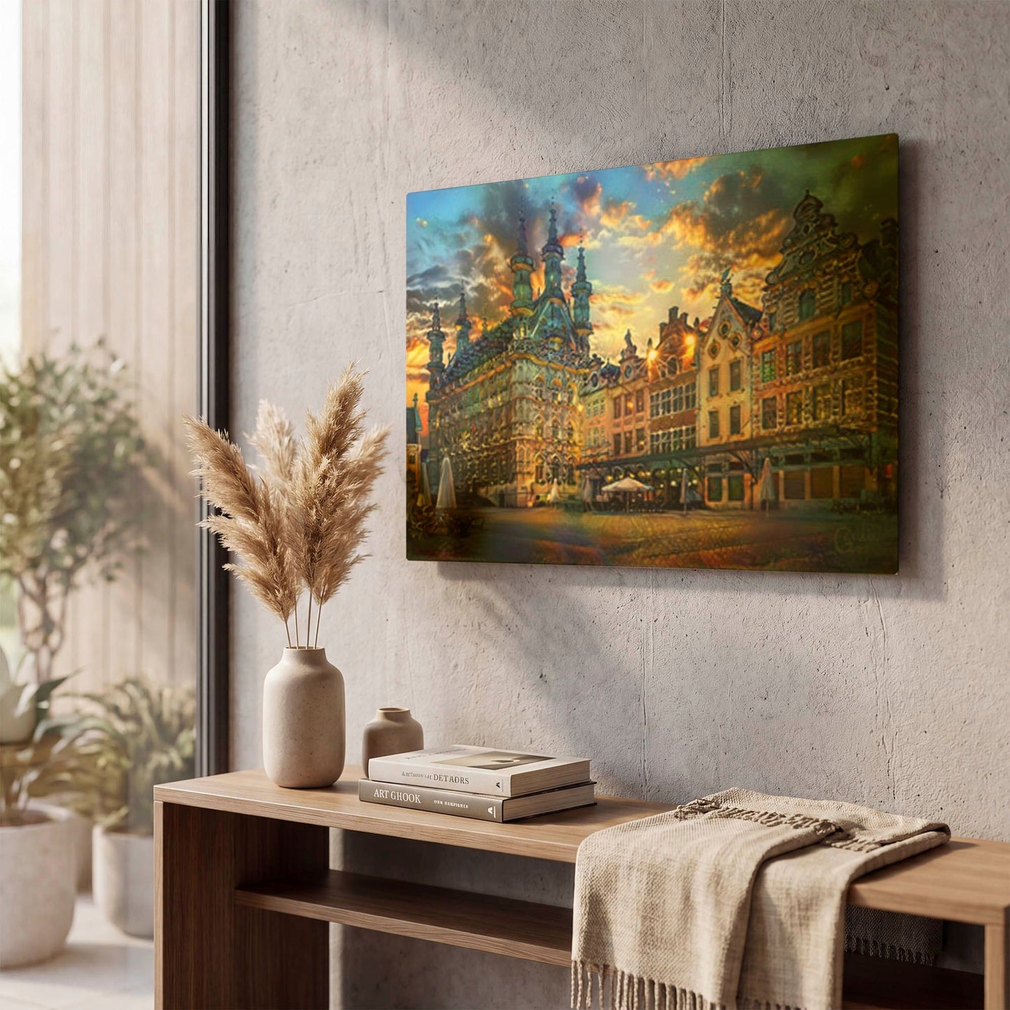 'Belgium Leuven Town Hall 2025' By Pedro Gavidia Gold Metal Wall Art