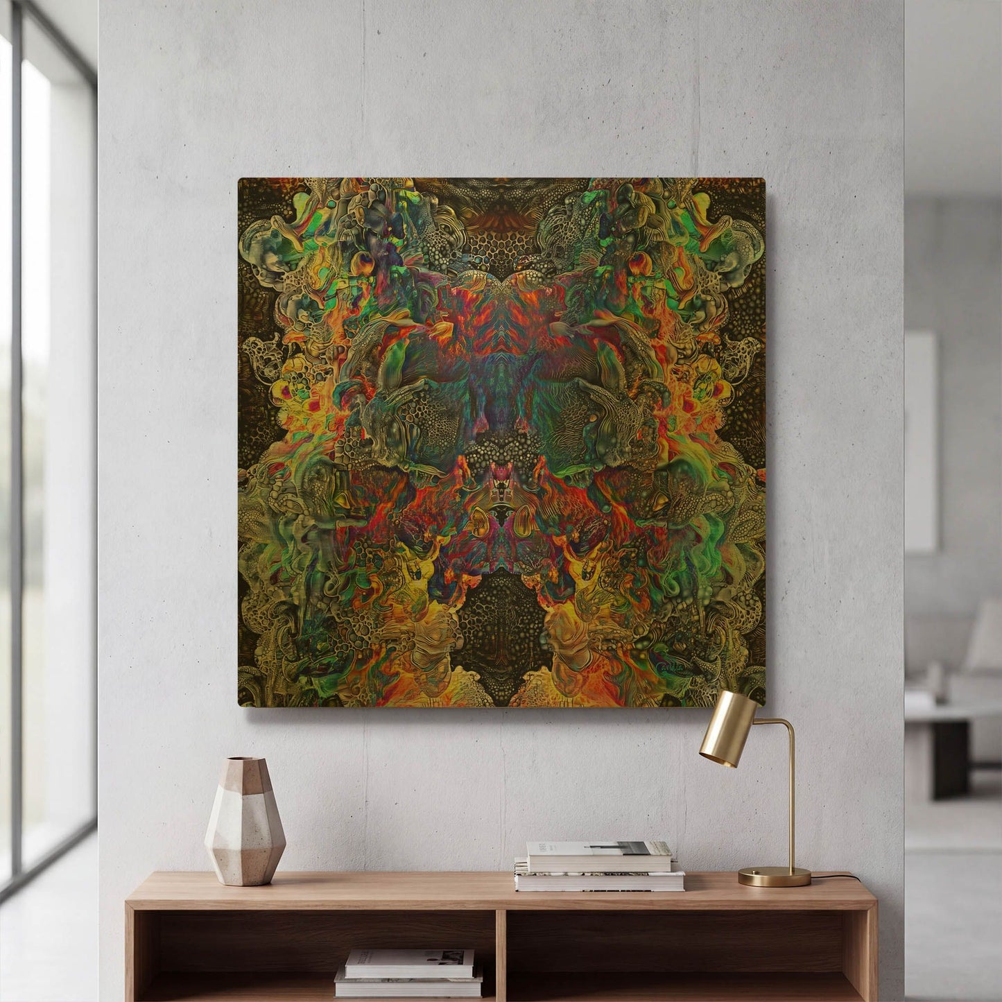 'Ce falo' By Pedro Gavidia Gold Metal Wall Art
