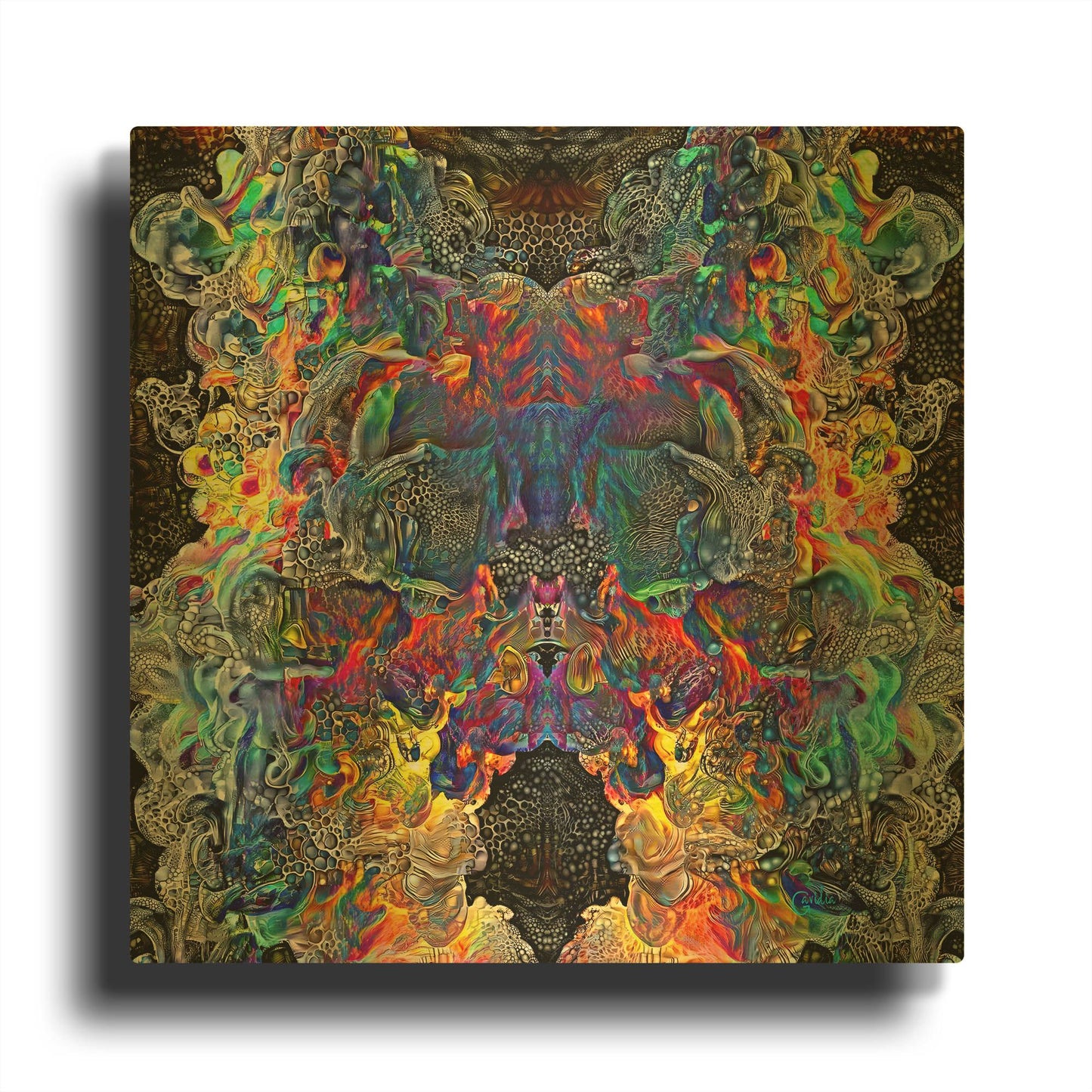 'Ce falo' By Pedro Gavidia Gold Metal Wall Art