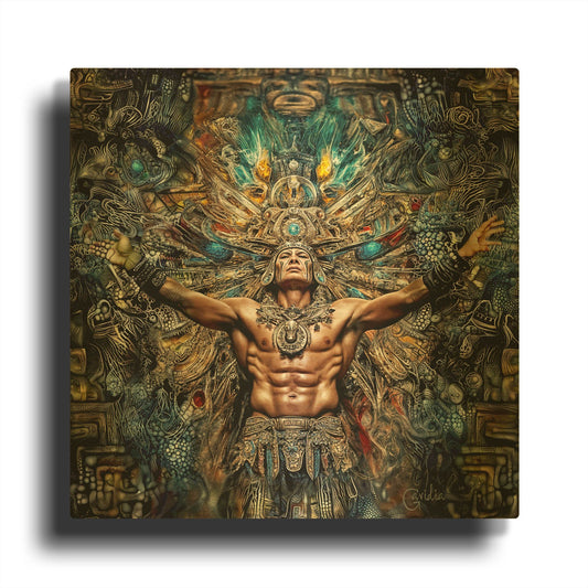 'Chama n' By Pedro Gavidia Gold Metal Wall Art