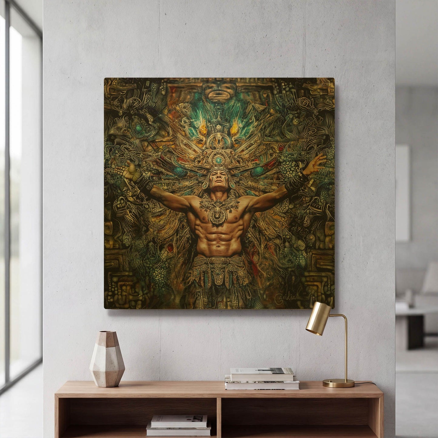 'Chama n' By Pedro Gavidia Gold Metal Wall Art