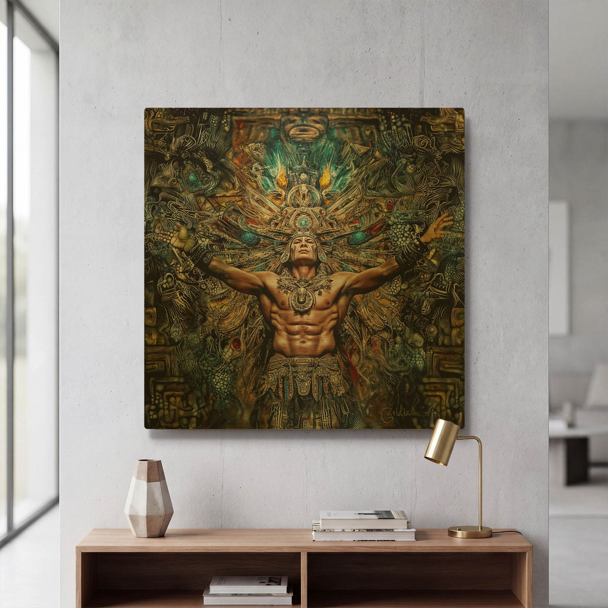 'Chama n' By Pedro Gavidia Gold Metal Wall Art