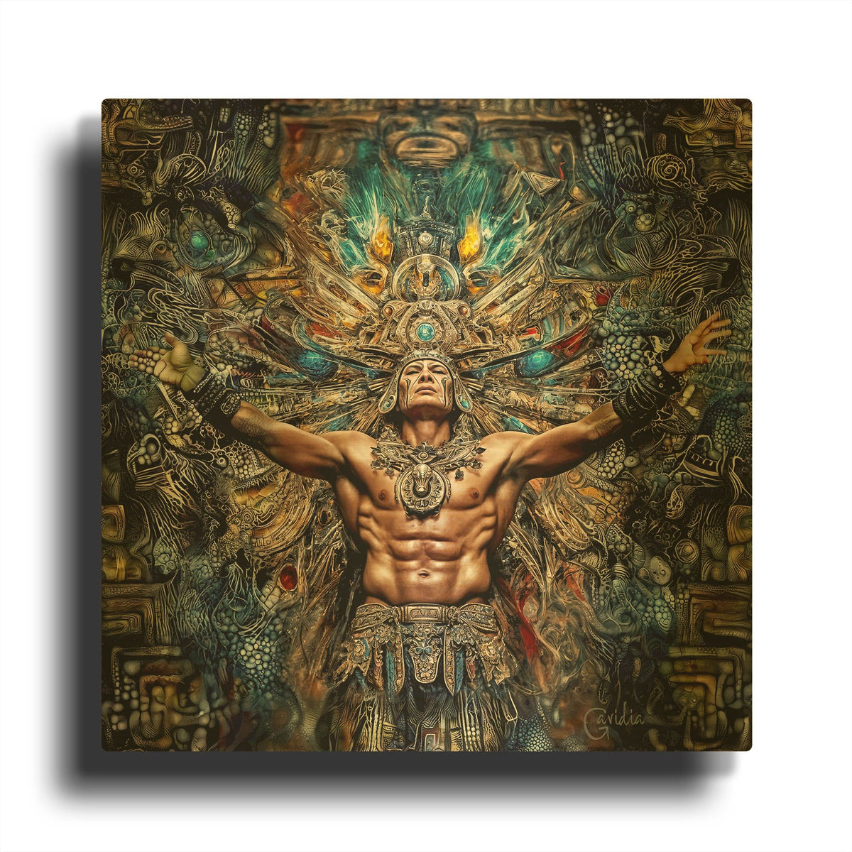'Chama n' By Pedro Gavidia Gold Metal Wall Art