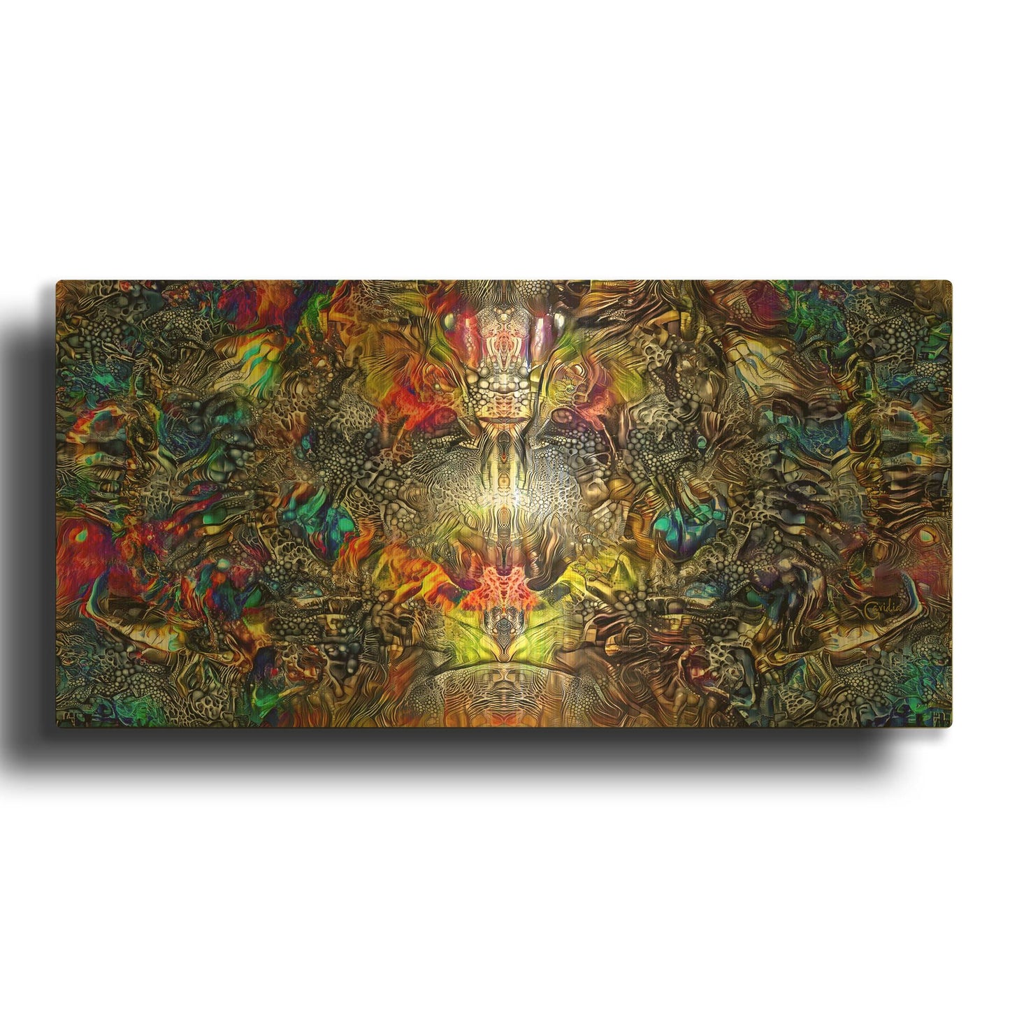 'Corazon n del Espacio-Tiempo' By Pedro Gavidia Gold Metal Wall Art
