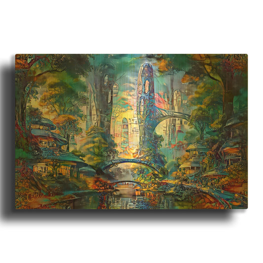 'Country Houses Casas de Campo' By Pedro Gavidia Gold Metal Wall Art