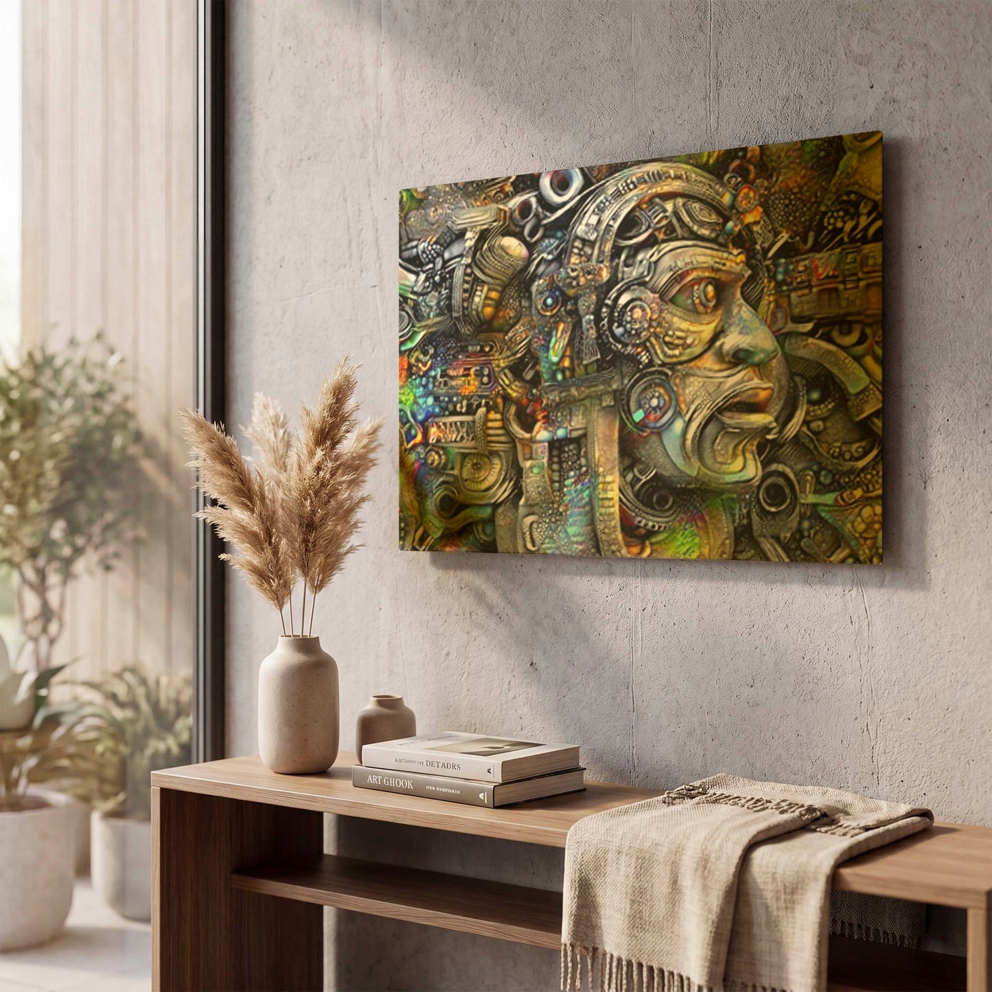 'Cuauhte moc' By Pedro Gavidia Gold Metal Wall Art