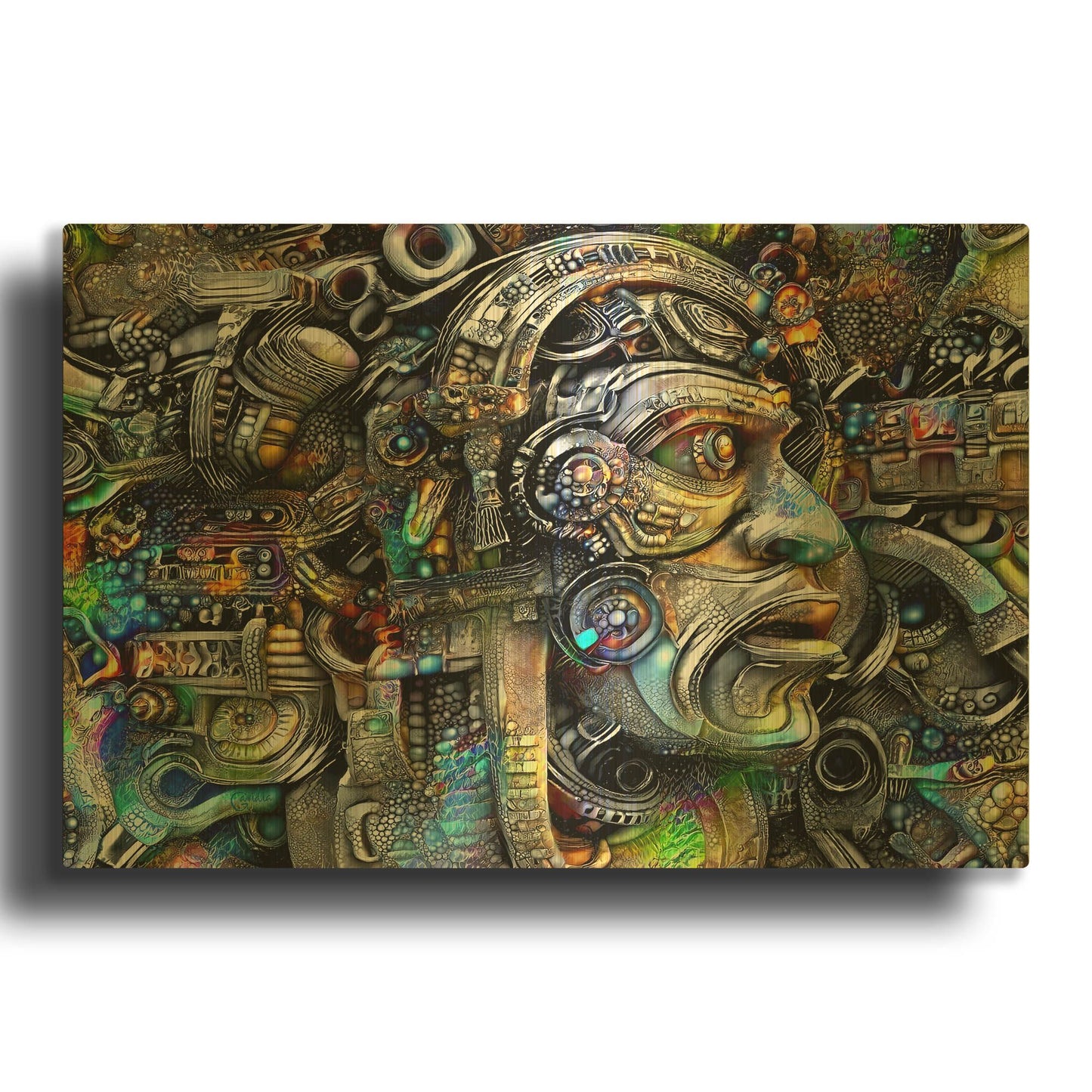 'Cuauhte moc' By Pedro Gavidia Gold Metal Wall Art