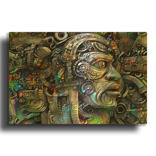 'Cuauhte moc' By Pedro Gavidia Gold Metal Wall Art